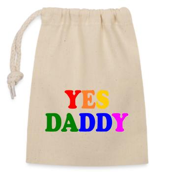 Yes daddy - Verschließbarer Geschenkbeutel aus Baumwolle (14x20cm) - Natur - Vorne