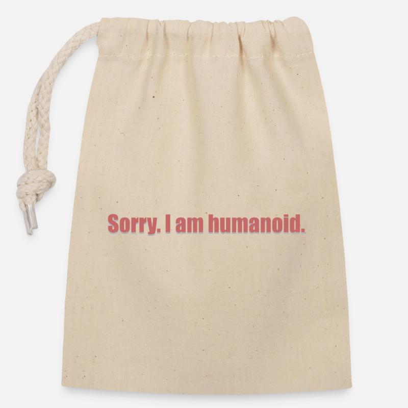 sorry i am humanoid_grey_shad - Verschließbarer Geschenkbeutel aus Baumwolle (14x20cm) - Natur