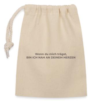 Quand tu me portes - message de réconfort - Sac cadeau en coton avec cordon (14 x 20 cm) - nature - Devant