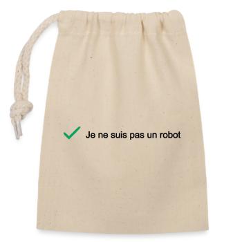 I'M NOT A ROBOT! (IT) - Closable cotton gift bag (14x20cm) - nature - Front