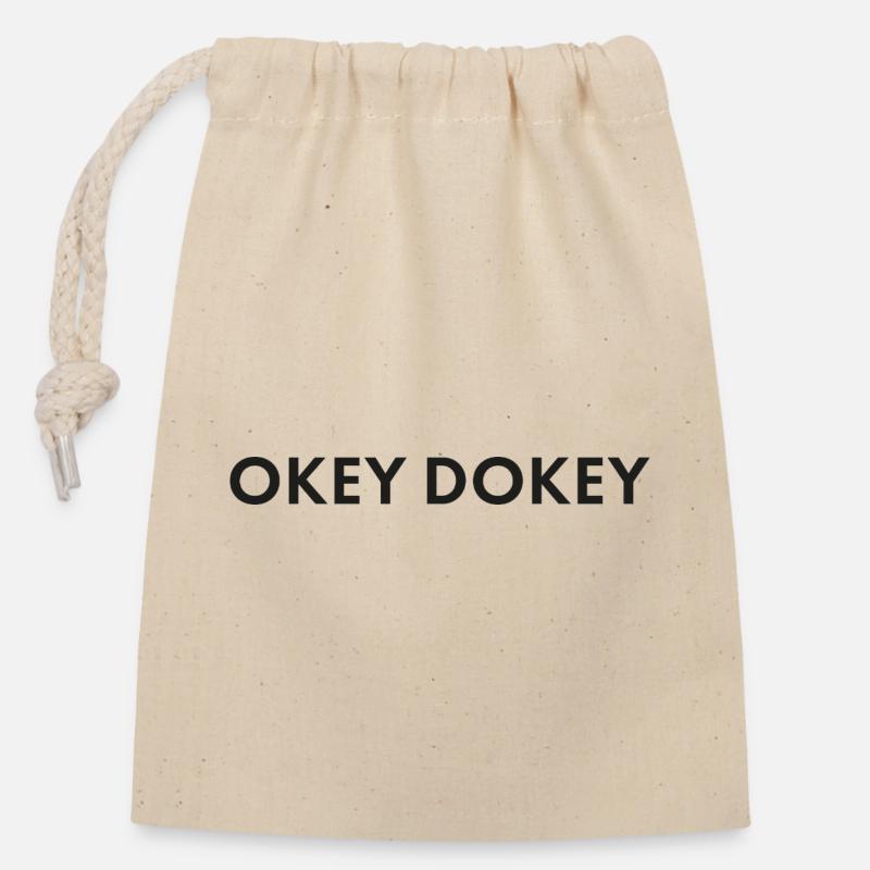 Okay Dokey - Verschließbarer Geschenkbeutel aus Baumwolle (14x20cm) - Natur