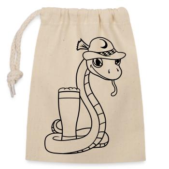 beer bavaria alcohol drinking party celebration - Closable cotton gift bag (14x20cm) - nature - Front