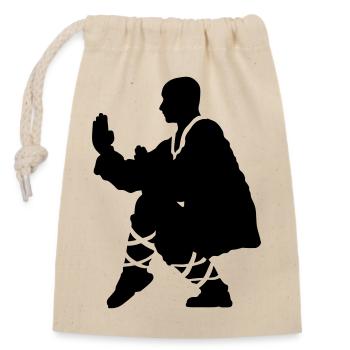 Kung fu Shaolin - Closable cotton gift bag (14x20cm) - nature - Front