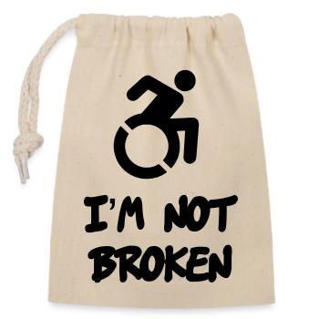 A wheelchair user is not broken * - Closable cotton gift bag (14x20cm) - nature - Front
