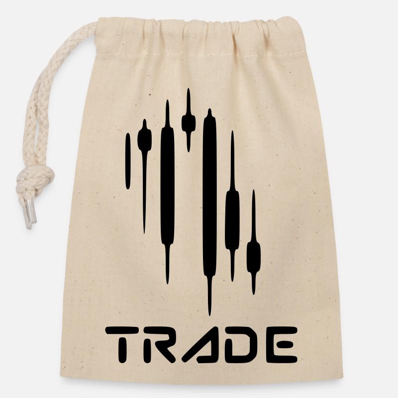 Trading - Sac cadeau en coton avec cordon (14 x 20 cm) - nature