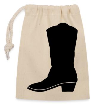 Cowboy western boot - Closable cotton gift bag (14x20cm) - nature - Front