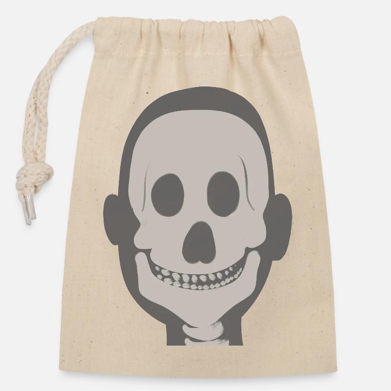 Friendly face in X-ray vision - Closable cotton gift bag (14x20cm) - nature