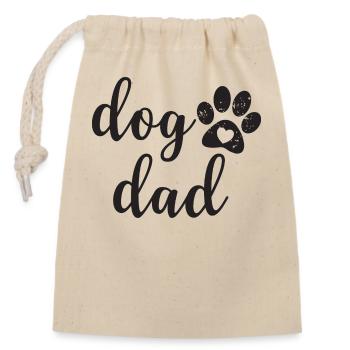 Dog Dad - Verschließbarer Geschenkbeutel aus Baumwolle (14x20cm) - Natur - Vorne