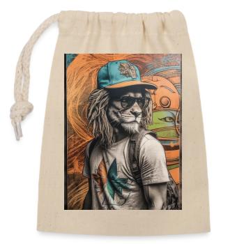 Animal Style - Closable cotton gift bag (14x20cm) - nature - Front