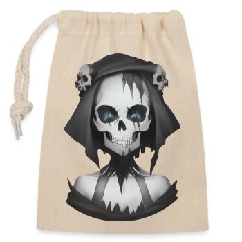 Demonic magic on Halloween night - Closable cotton gift bag (14x20cm) - nature - Front