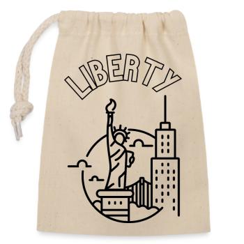 Liberté - Sac cadeau en coton avec cordon (14 x 20 cm) - nature - Devant