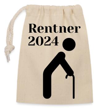 Rentner 2024 - Verschließbarer Geschenkbeutel aus Baumwolle (14x20cm) - Natur - Vorne