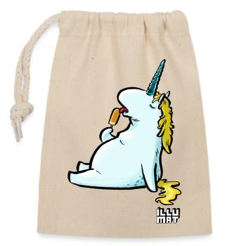 Licorne de glace - Sac cadeau en coton avec cordon (14 x 20 cm) - nature - Devant
