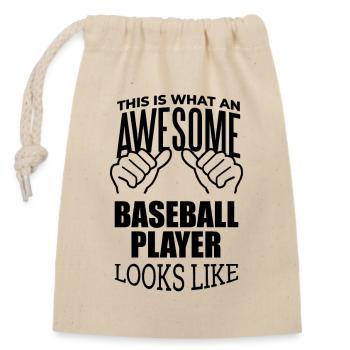 Base-ball - Sac cadeau en coton avec cordon (14 x 20 cm) - nature - Devant
