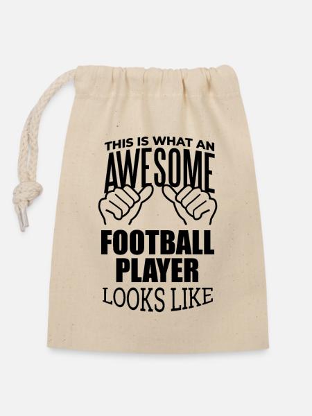 Fußball Fußball Fußball - Verschließbarer Geschenkbeutel aus Baumwolle (14x20cm) - Natur