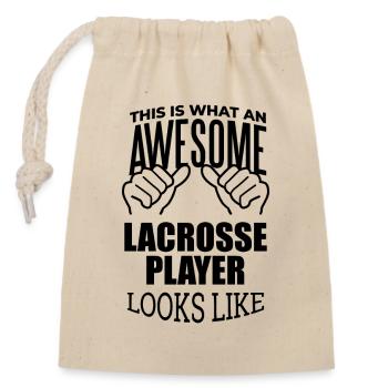 Lacrosse - Closable cotton gift bag (14x20cm) - nature - Front