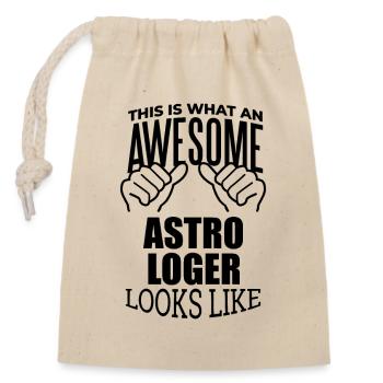 astrologie - Sac cadeau en coton avec cordon (14 x 20 cm) - nature - Devant