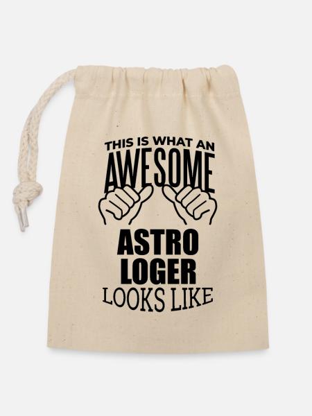 Astrologie Astrologie Astrologie - Verschließbarer Geschenkbeutel aus Baumwolle (14x20cm) - Natur