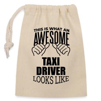Taxi Driver - Closable cotton gift bag (14x20cm) - nature - Front