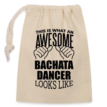 Bachata - Closable cotton gift bag (14x20cm) - nature - Front