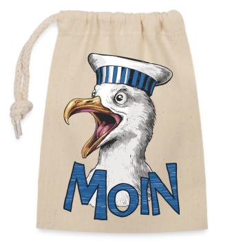 Moin Seagull - Closable cotton gift bag (14x20cm) - nature - Front