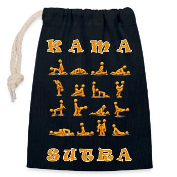 Maennel Kamasutra - Closable cotton gift bag (14x20cm) - navy - Front