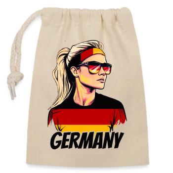 Allemagne drapeau drapeau femme lunettes de soleil fan - Sac cadeau en coton avec cordon (14 x 20 cm) - nature - Devant