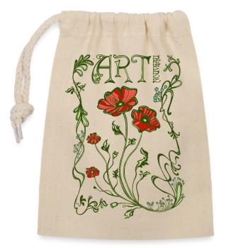Art nouveau Jugendstil - Closable cotton gift bag (14x20cm) - nature - Front
