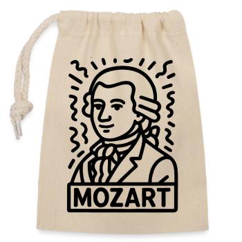 Wolfgang Amadeus Mozart - Verschließbarer Geschenkbeutel aus Baumwolle (14x20cm) - Natur - Vorne