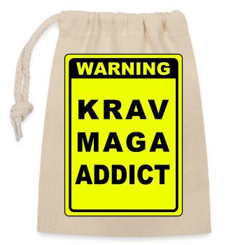 Warnung Krav Maga Süchtiger - Verschließbarer Geschenkbeutel aus Baumwolle (14x20cm) - Natur - Vorne