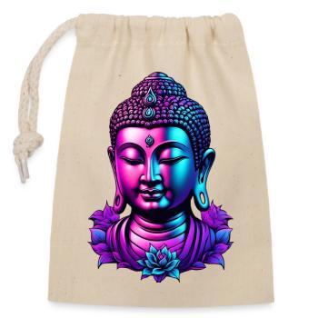 Neon Buddha Blossom Aura - Closable cotton gift bag (14x20cm) - nature - Front