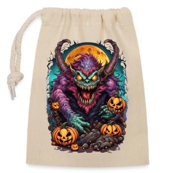Demon Halloween - Closable cotton gift bag (14x20cm) - nature - Front