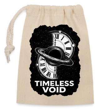 TIMELESS VOID – The Black Hole of Time - Closable cotton gift bag (14x20cm) - nature - Front