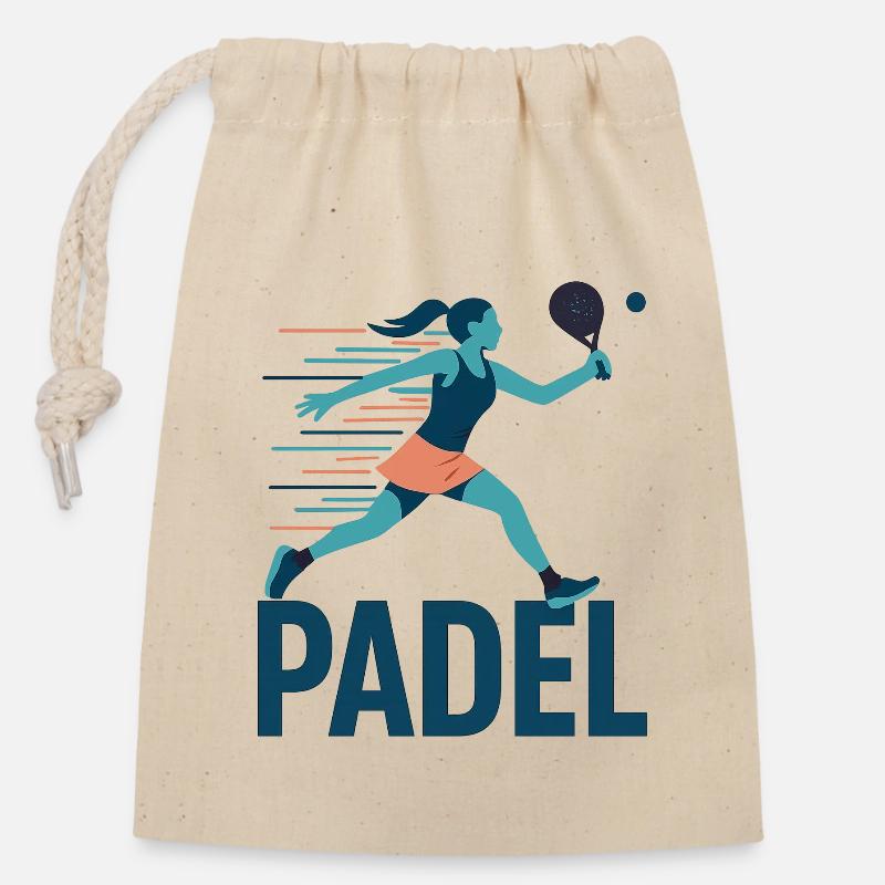 Padel Kraftsprint Logo - Verschließbarer Geschenkbeutel aus Baumwolle (14x20cm) - Natur