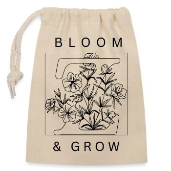 Floraison et croissance - Sac cadeau en coton avec cordon (14 x 20 cm) - nature - Devant