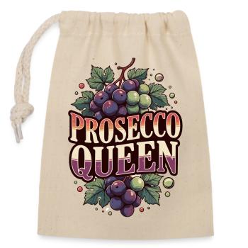 Prosecco Queen Party JGA - Verschließbarer Geschenkbeutel aus Baumwolle (14x20cm) - Natur - Vorne