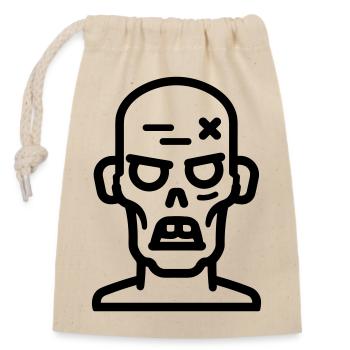 zombie - Closable cotton gift bag (14x20cm) - nature - Front
