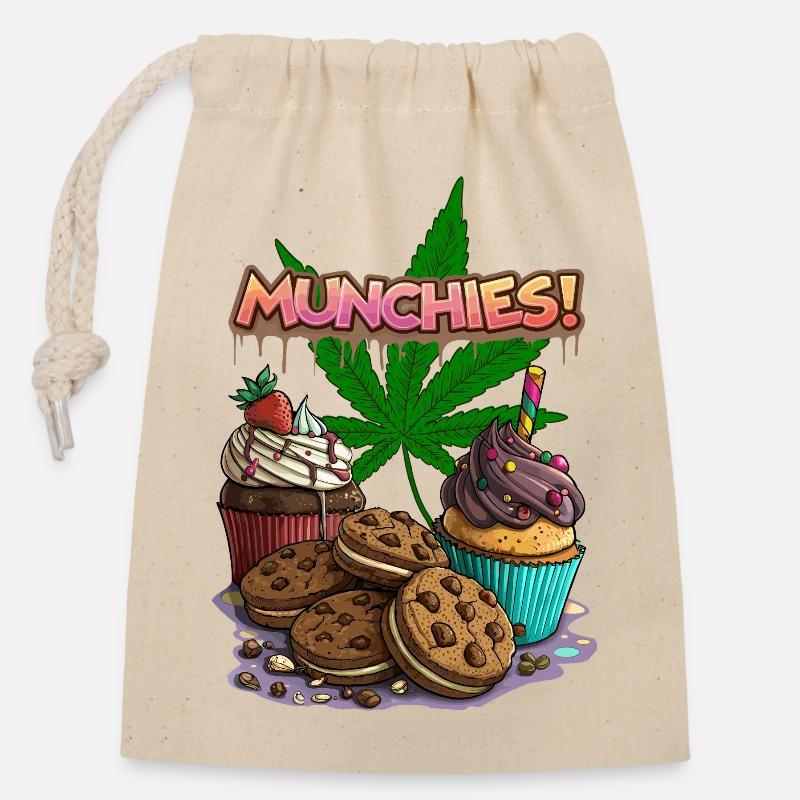 Munchies - Closable cotton gift bag (14x20cm) - nature