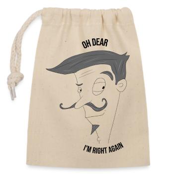 Oh dear, I'm right again - Closable cotton gift bag (14x20cm) - nature - Front