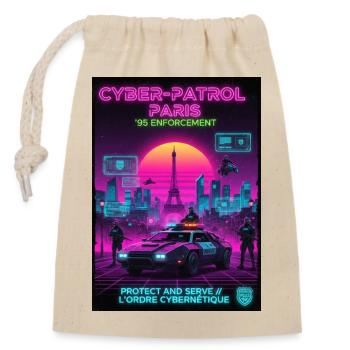 Patrouille Cyber Paris - Sac cadeau en coton avec cordon (14 x 20 cm) - nature - Devant