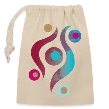Yoga design_48 - Sac cadeau en coton avec cordon (14 x 20 cm) - nature - Devant