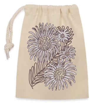 Monochrome Daisy Bloom - Closable cotton gift bag (14x20cm) - nature - Front