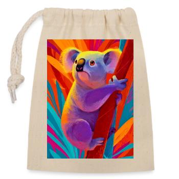 Koala - Sac cadeau en coton avec cordon (14 x 20 cm) - nature - Devant