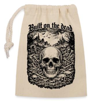 Auf dem Dead Skull Gothic Dark Art Shirt gebaut - Verschließbarer Geschenkbeutel aus Baumwolle (14x20cm) - Natur - Vorne