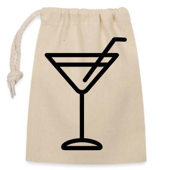 Cocktail - Verschließbarer Geschenkbeutel aus Baumwolle (14x20cm) - Natur - Vorne