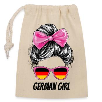 Drapeau du drapeau allemand Femme Fan de lunettes de soleil - Sac cadeau en coton avec cordon (14 x 20 cm) - nature - Devant