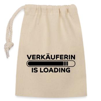Verkäuferin Spruch Lustiges Verkäuferin Geschenk - Verschließbarer Geschenkbeutel aus Baumwolle (14x20cm) - Natur - Vorne