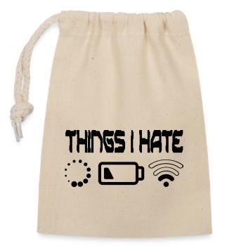 Things I Hate Programmer Outfit Gamer Fun Gift - Verschließbarer Geschenkbeutel aus Baumwolle (14x20cm) - Natur - Vorne