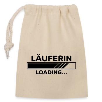 Läuferin Spruch Laufen Lustiges Läuferin Geschenk - Verschließbarer Geschenkbeutel aus Baumwolle (14x20cm) - Natur - Vorne