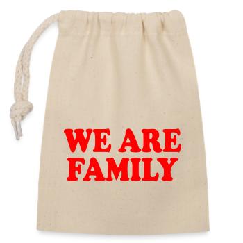 We are family - Sac cadeau en coton avec cordon (14 x 20 cm) - nature - Devant